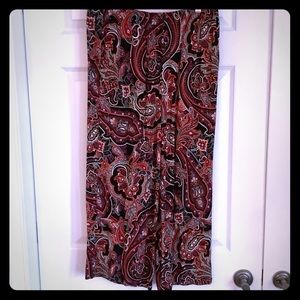 J.Jill paisley full-leg crop pants